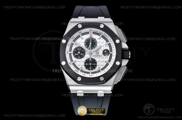 AP0744A - AP ROO Chronograph SS/RU blanc/Blk RSF A3126 Mod