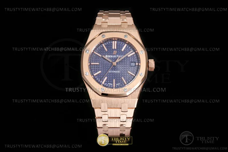 AP0761B - Royal Oak 37mm 15450OR RG/RG Blue TWF MY9015