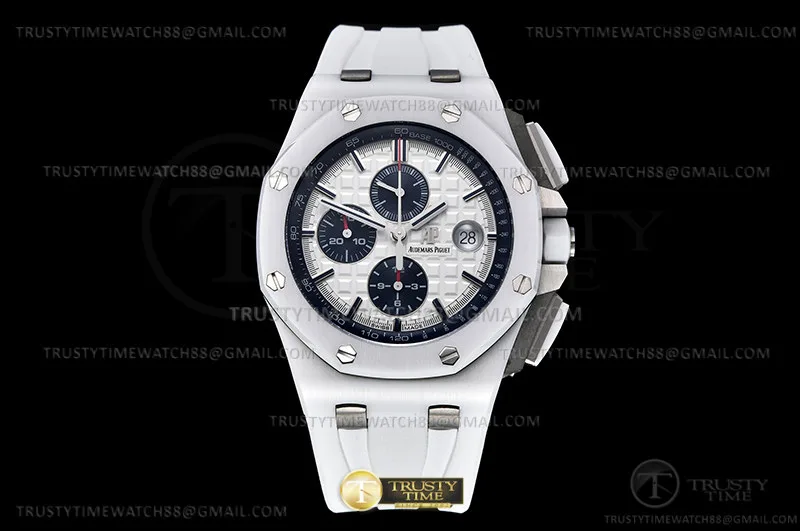 AP0764 - AP ROO Chronograph Wht CER/RU Wht/Blue APSF A3126 Mod