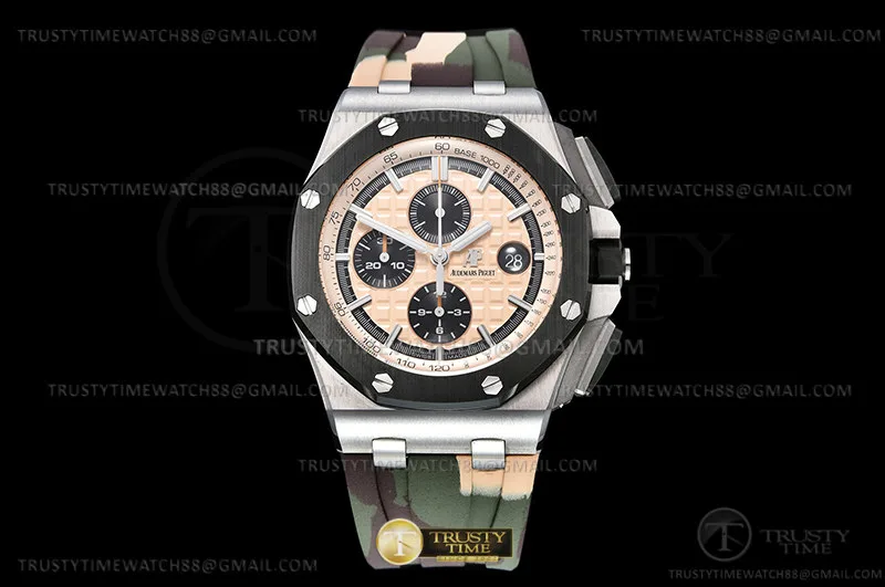AP0765C - AP ROO Chronograph SS/RU RG/Blk APSF A3126 Mod