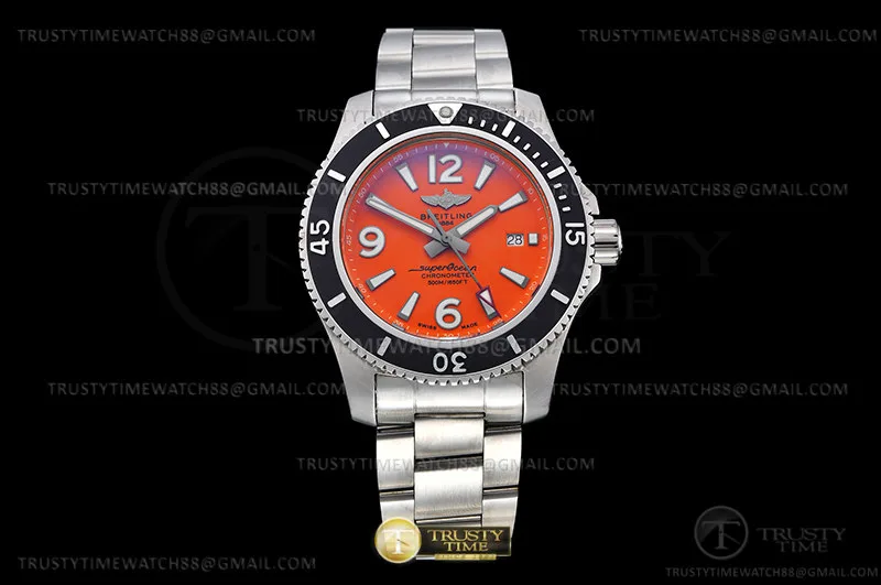 BSW0488A - Superocean 44mm Blk SS/SS Org BLS Asia 2824