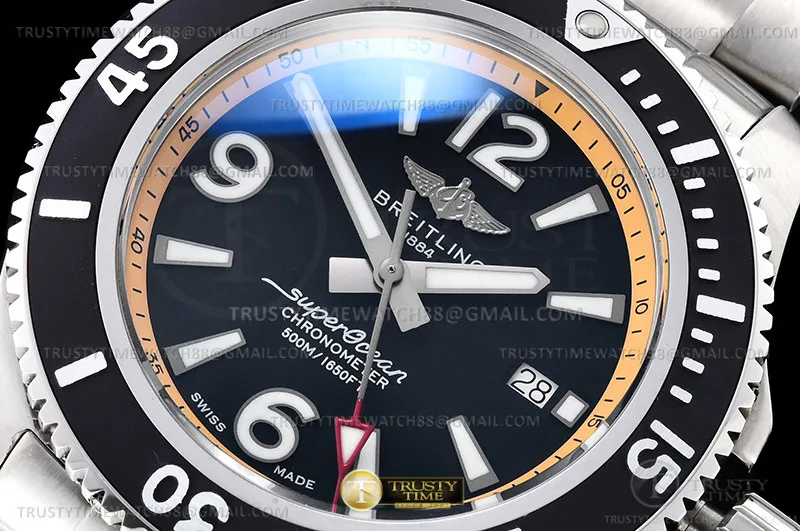 BSW0489B - Superocean 44mm Yelw SS/SS Blk BLS Asia 2824