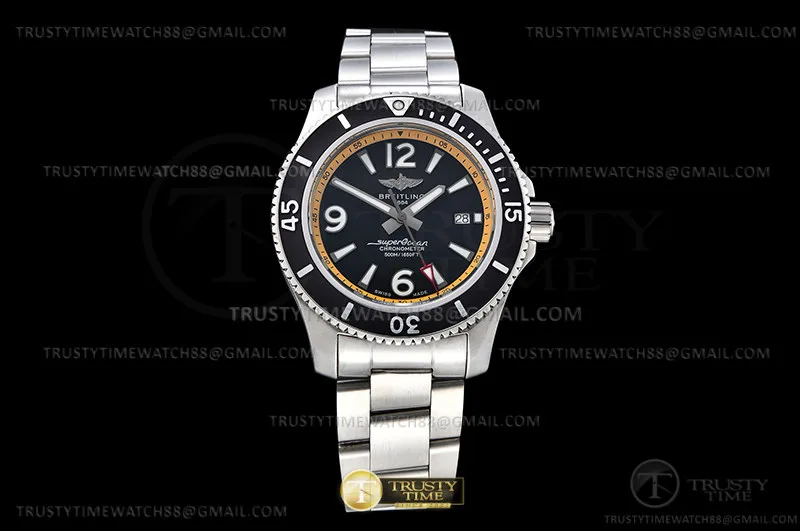 BSW0489B - Superocean 44mm Yelw SS/SS Blk BLS Asia 2824