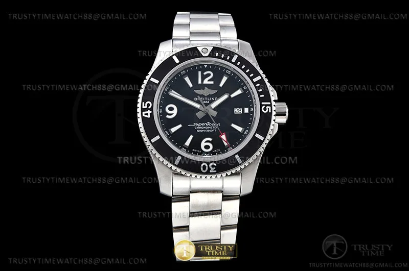 BSW0489C - Superocean 44mm Blk SS/SS Blk BLS Asia 2824