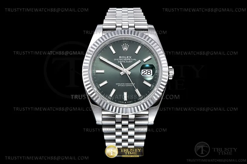 R2DJ0435 - DJ2 41mm Jub Flt 904L SS/SS Grn/Stk VSF VS3235