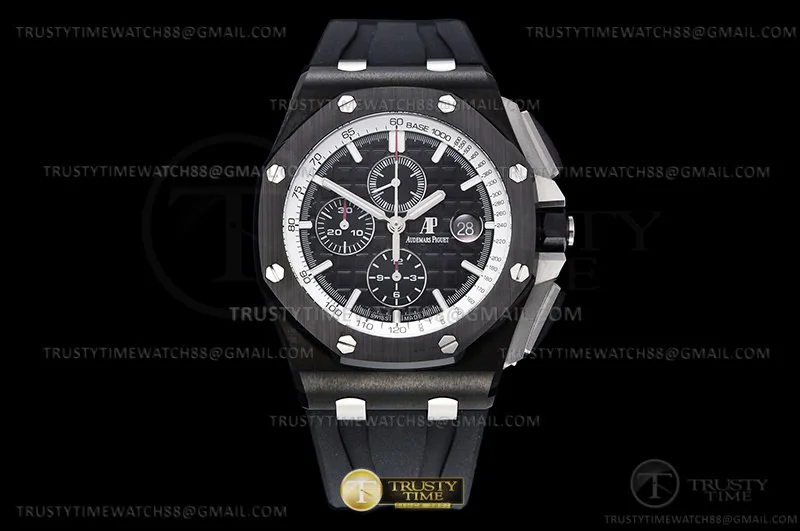 AP0766A - AP ROO Chronograph Grn CER/RU Black/Stk APF A3126 Mod