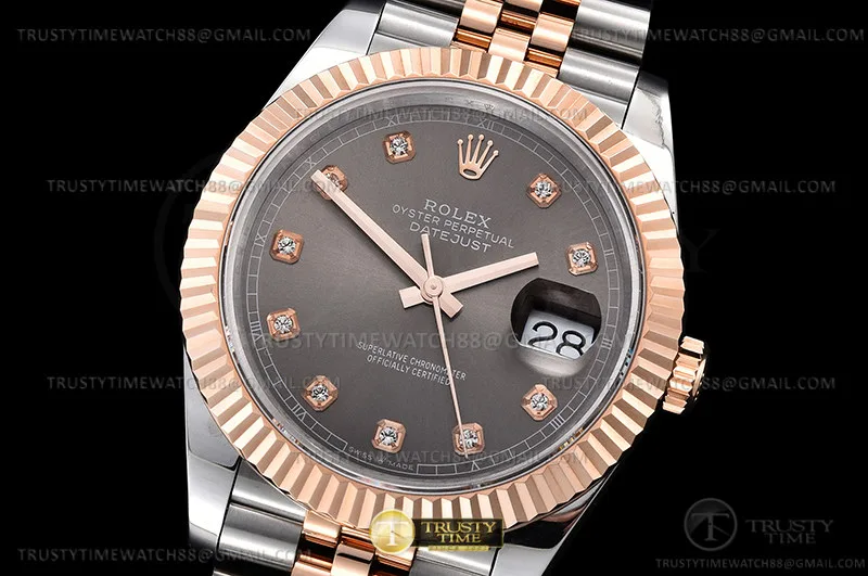 R2DJ0440G - DJ2 41mm Jub Flt 904L RG/SS Grey/Dia GMF V2 VR3235