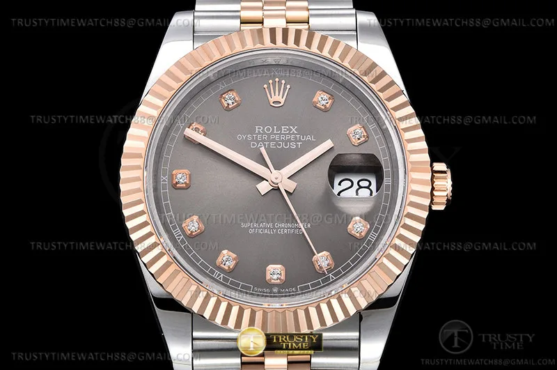 R2DJ0440G - DJ2 41mm Jub Flt 904L RG/SS Grey/Dia GMF V2 VR3235