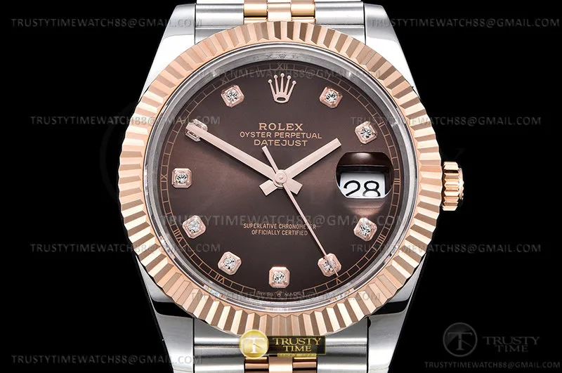 R2DJ0440H - DJ2 41mm Jub Flt 904L RG/SS Brn/Dia GMF V2 VR3235