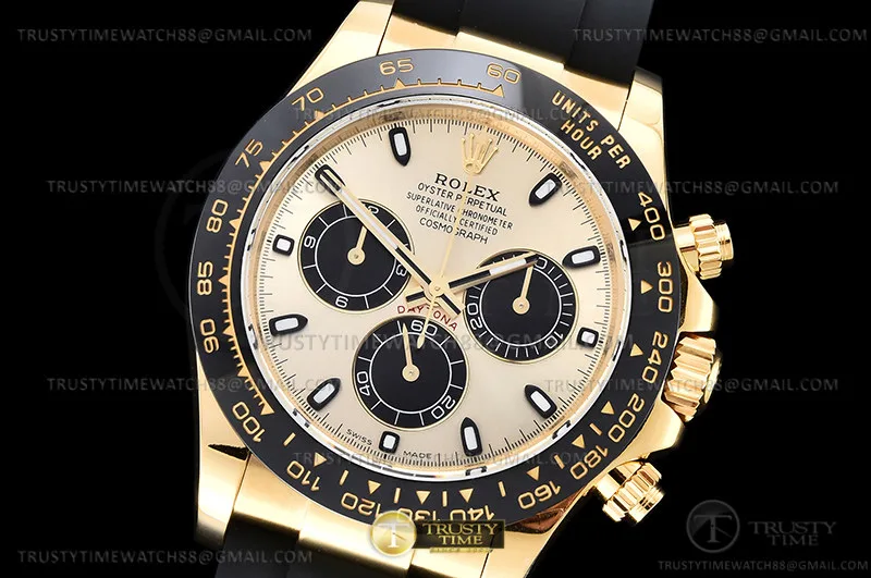 ROLDYT0391 - Daytona 116518 904L YG/RU Gold/Stk QF V2 Asia 4130