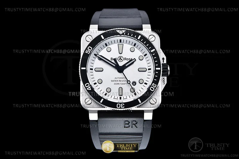 BR133B - Bell Ross BR03-92 Diver 42mm SS/RU Wht WMF MY9015