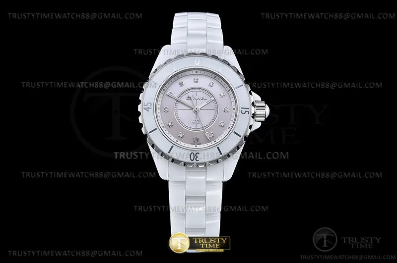 CHA021A - J-12 Donna 33mm CER/CER Rosa/Dia XF Sw Qtz