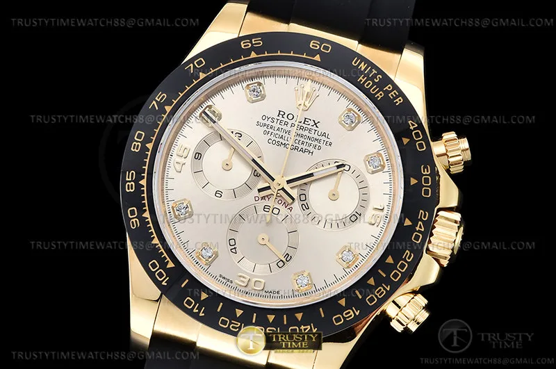 ROLDYT0401 - Daytona 116518 904L YG/RU Gold/Dia QF Asia 4130