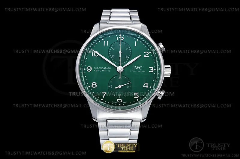 IWC0534 - Portuguese Chrono Ed IW3716 SS/SS Grn/Num ZF A69355