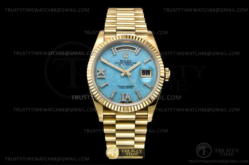 RDD0277B - DayDate 36mm Pre Flu YG/YG Turq/Dia RAF A2836