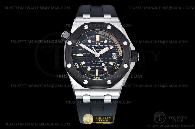 AP0789B - Royal Oak Offshore Diver 15720 SS/RU Black APF A4308