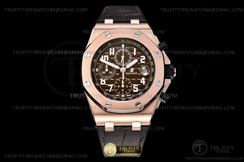 AP0791B - AP ROO Chronograph RG/LE Brn/Num APF A3126 Mod