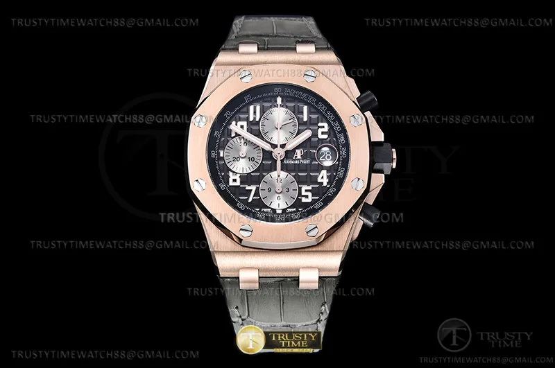 AP0791C - AP ROO Chronograph RG/LE Blk/Num APF A3126 Mod