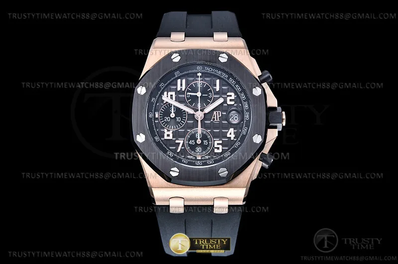 AP0795 - AP ROO Chronograph RG/RU Black/Num APF A4404 Mod