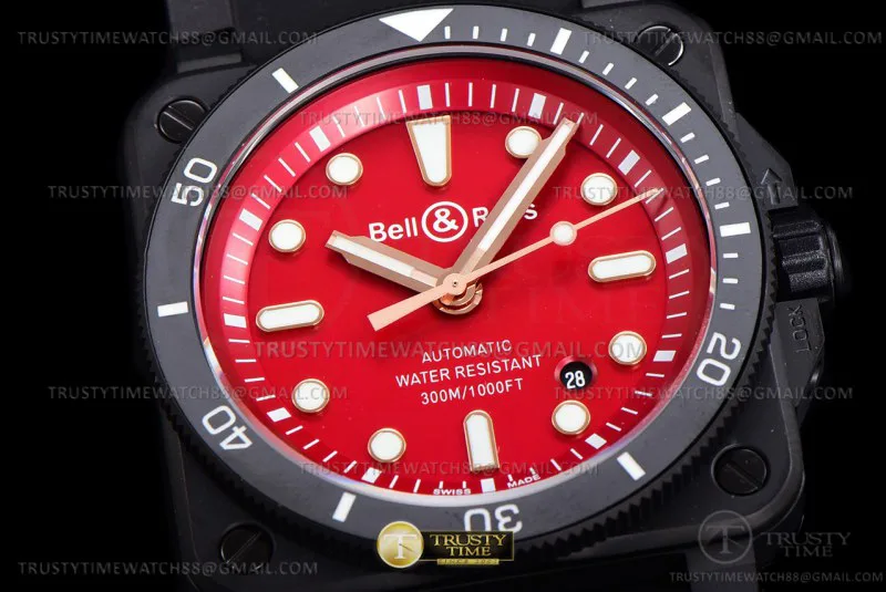 BR136C - Bell Ross BR03-92 Diver 42mm PVD/RU Red WMF MY9015
