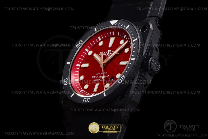 BR136C - Bell Ross BR03-92 Diver 42mm PVD/RU Red WMF MY9015