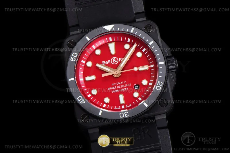 BR136C - Bell Ross BR03-92 Diver 42mm PVD/RU Rosso WMF MY9015