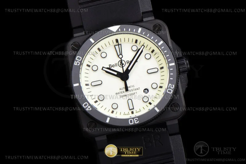 BR136E - Bell Ross BR03-92 Diver 42mm PVD/RU Bianco WMF MY9015