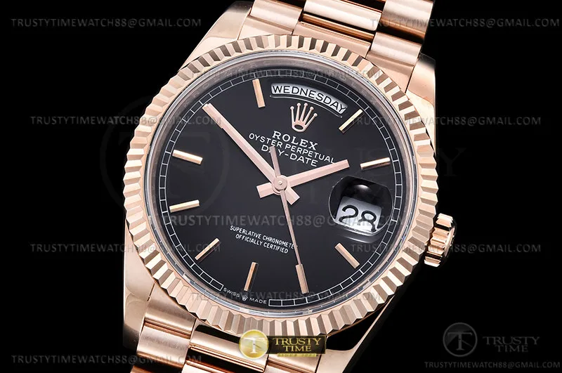 RDD0279C - DayDate 36mm Pre RG/RG Black/Stk GMF A2836