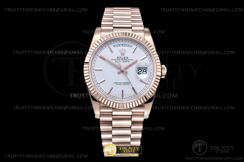 RDD0279F - DayDate 36mm Pre RG/RG Wht/Stk GMF A2836