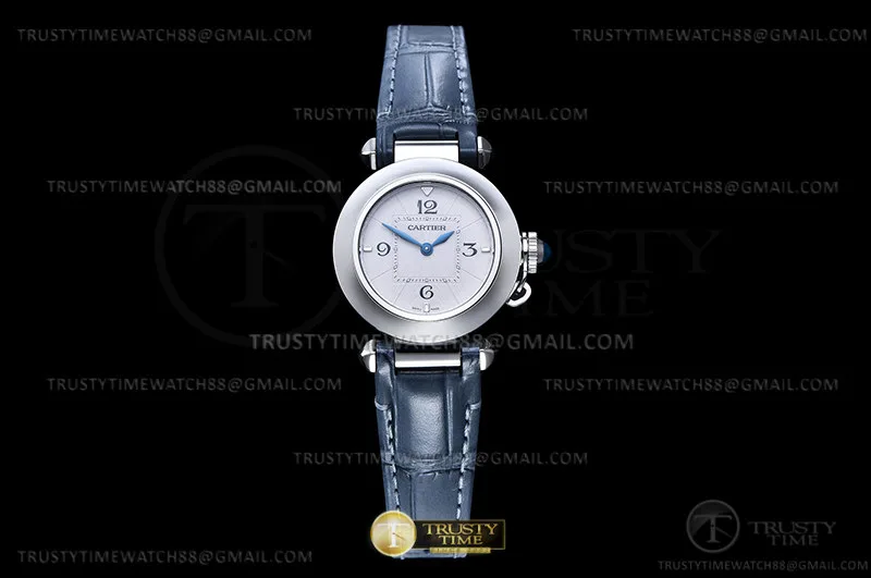 CAR0562E - Pasha Ladies Blue SS/LE White/Num AF Qtz