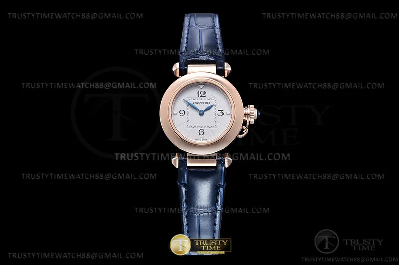 CAR0564A - Pasha Ladies Blue RG/LE White/Num AF Qtz