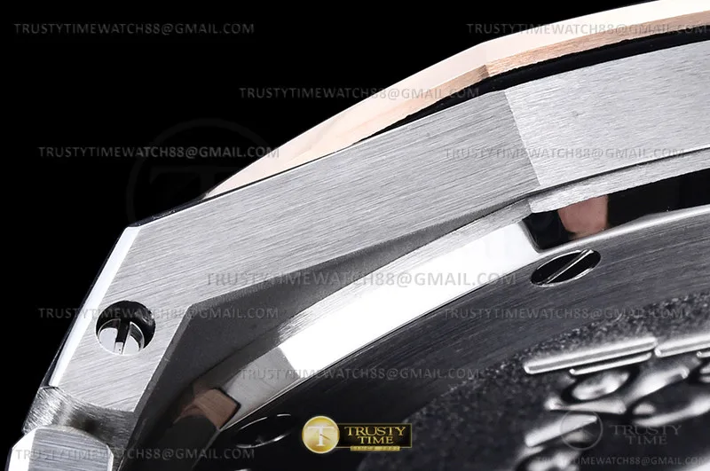 AP0824B - Royal Oak Ladies 67650SR 33mm RG/SS Black JJF Qtz