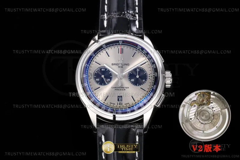 BSW0510B - Premier B01 Chrono 42 SS/LE Grey/Blk/Stk BLS A7750