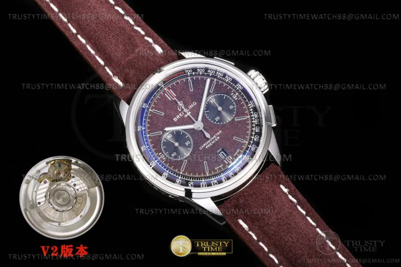 BSW0510J - Premier B01 Chrono 42 SS/LE Brn/Blk/Stk BLS A7750