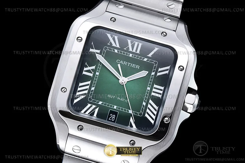CAR0568 - Santos De Cartier 2018 Mens XL SS/SS Grn BVF MY9019