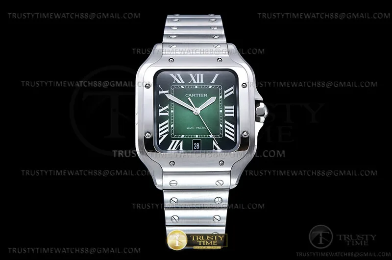 CAR0568 - Santos De Cartier 2018 Mens XL SS/SS Grn BVF MY9019