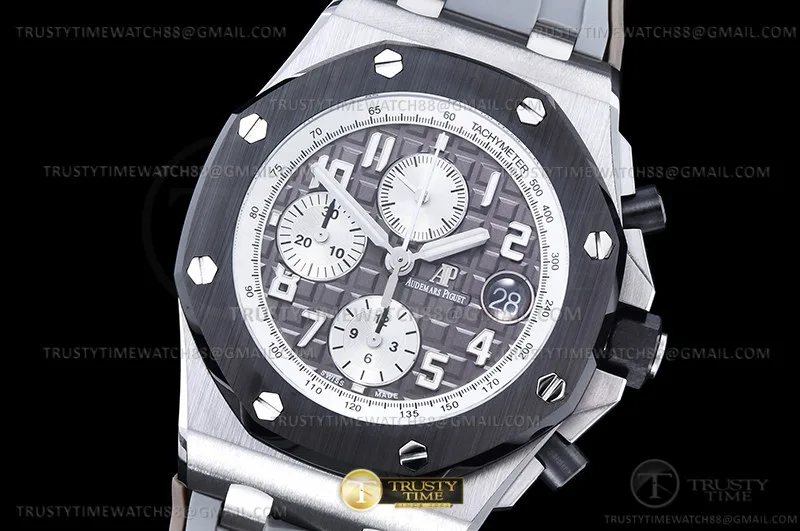 AP0828A - AP ROO Chronograph SS/RU Grey/Num APF A3126 Mod