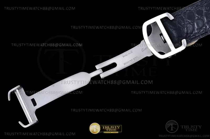 CAR0569B - Cartier Tank Solo Blk-C SS/LE White TWF Miyota 9015