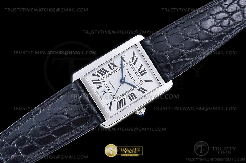 CAR0569B - Cartier Tank Solo Blk-C SS/LE White TWF Miyota 9015