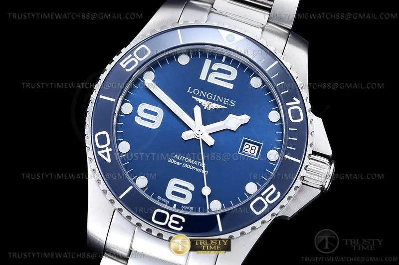 LON048B - HydroConquest Mens 43mm SS/SS Blue XF A2892