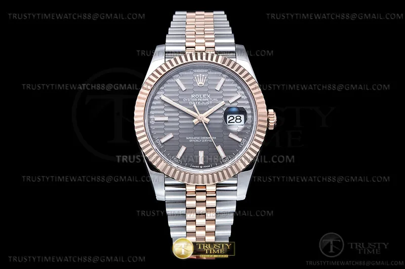 R2DJ0453 - DJ2 41mm Jub Flt 904L RG/SS P-Grey/Stk VSF VS3235