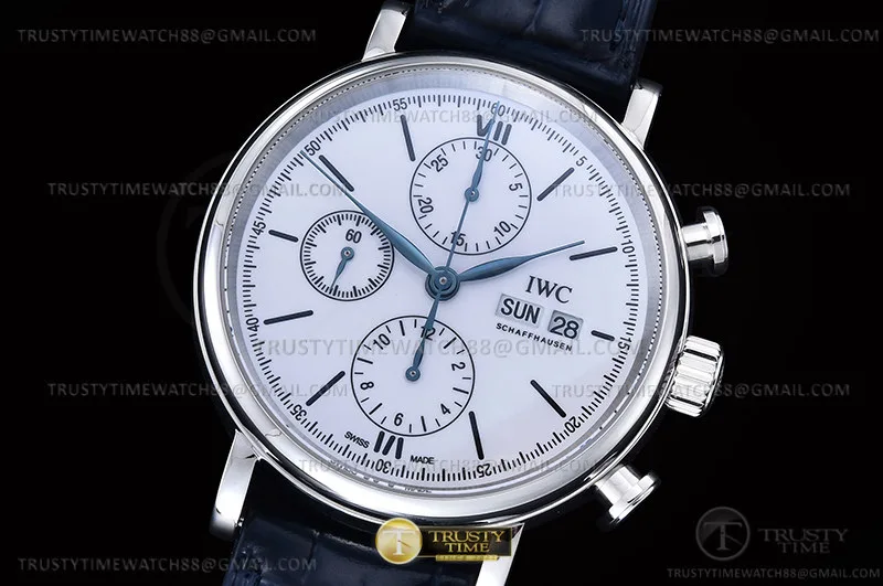 IWC0553A - Portofino Chrono IW3910 SS/LE Wht/Blk Stk TWF A7750