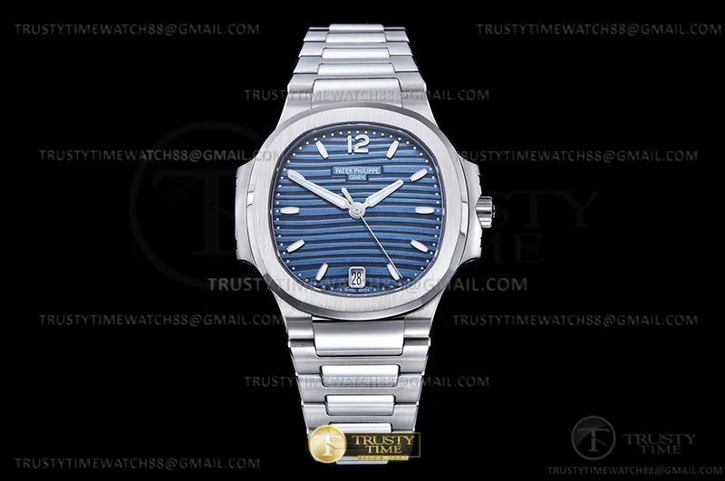 PP0491B - Nautilus Ladies 7118 35mm SS/SS Blue/Stk PPF A324