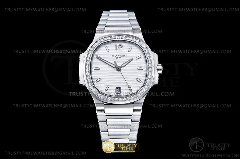 PP0491D - Nautilus Ladies 7118 35mm Dia SS/SS Wht/Stk PPF A324
