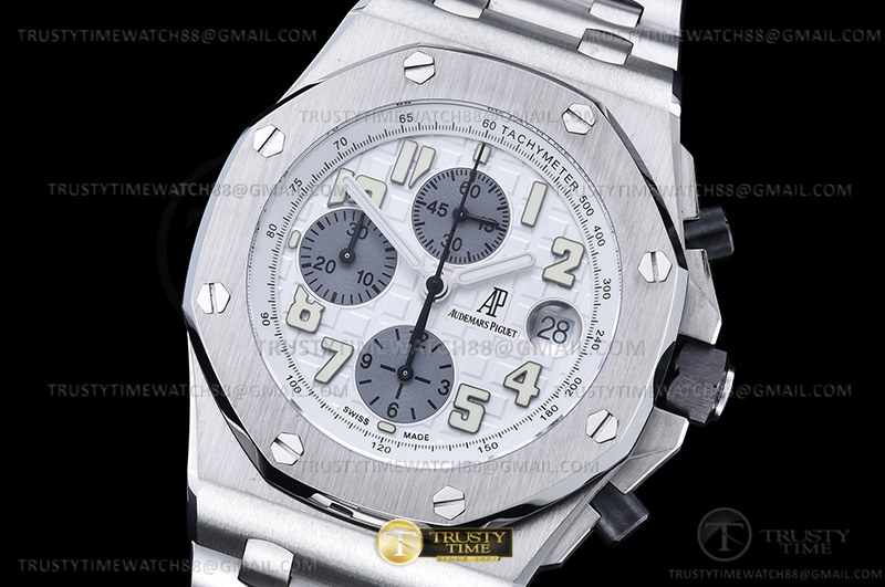 AP ROO Chronograph SS/SS Wht/Silv/Num APF 7750 Mod - immagine 2