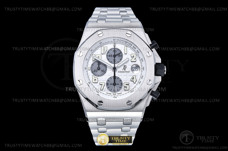 AP ROO Chronograph SS/SS Wht/Silv/Num APF 7750 Mod