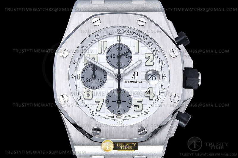 AP ROO Chronograph SS/SS Wht/Silv/Num APF 7750 Mod - immagine 3