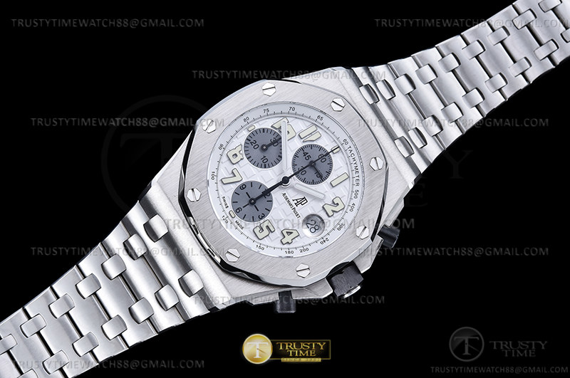 AP ROO Chronograph SS/SS Wht/Silv/Num APF 7750 Mod - immagine 4