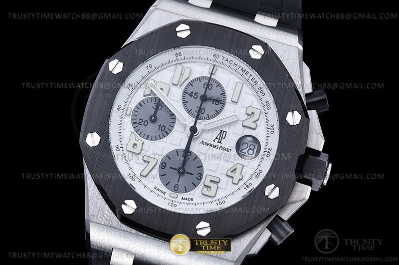 AP ROO Cronografo CER SS/RU Wht/Num APF 7750 Mod - immagine 2