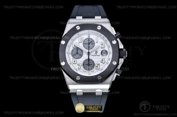 AP ROO Chronograph CER SS/RU Wht/Num APF 7750 Mod